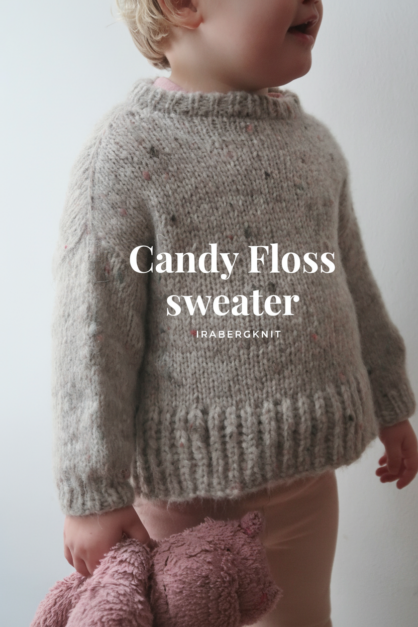Candy Floss Toddler Sweater Knitting Pattern | Bulky Yarn, Drop Shoulder